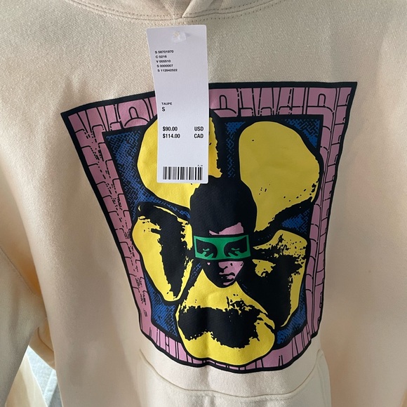 💥 Accepting offers on NWT Obey Hooded Graphic Sweatshirt in Cream Men’s Sz S - Picture 4 of 6